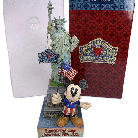 Jim Shore Disney LIBERTY AND JUSTICE FOR ALL Mickey Mouse Statue of Liberty - Picture 1 of 11